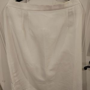 Knee Length White Skirt